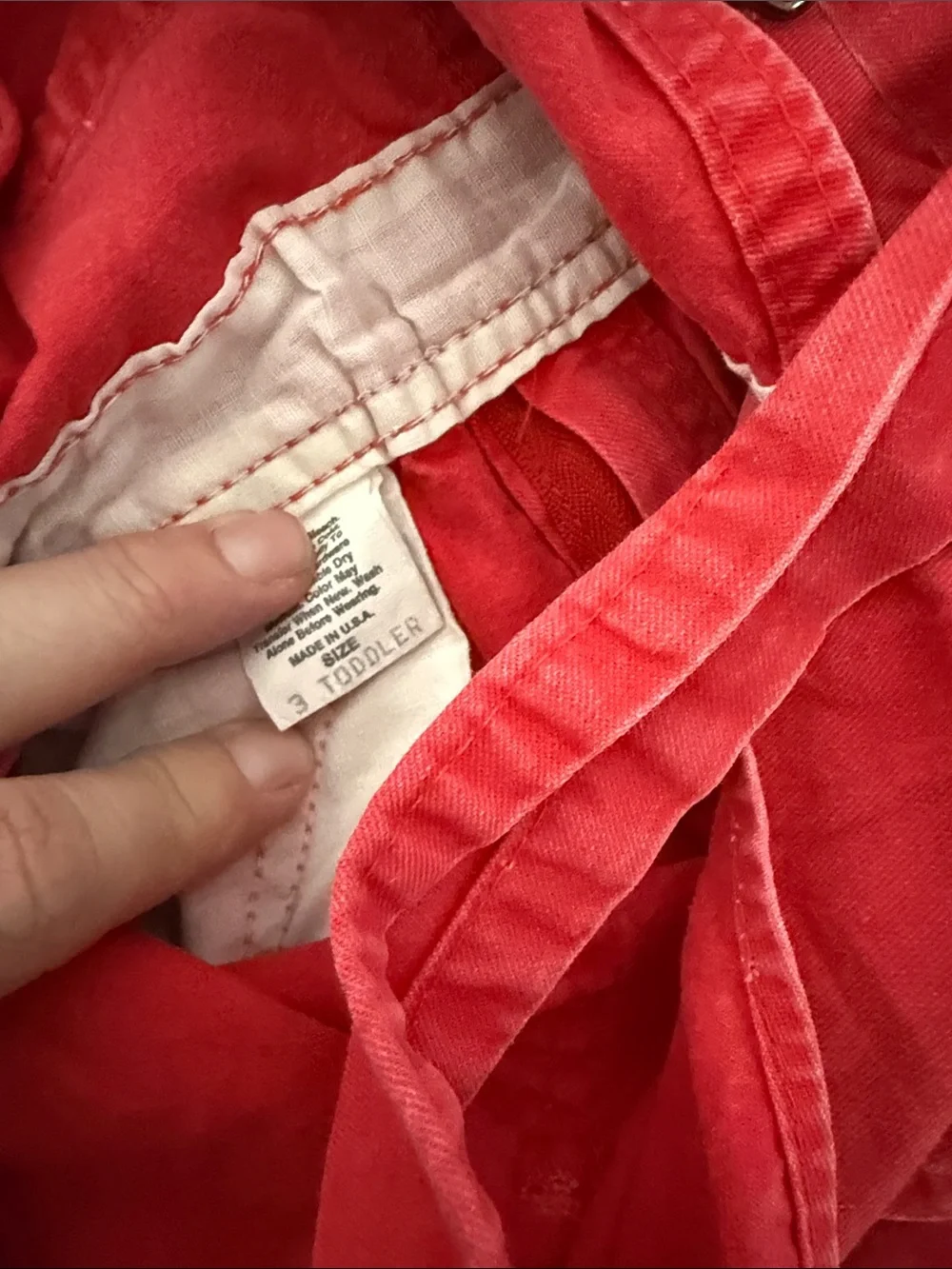 OshKosh B'gosh Bright Red Short Overalls 1980’s
